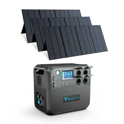 BLUETTI Stromerzeuger AC200MAX Solargenerator mit 350W Solar Panels, (zu Hause, im Garten, 4-tlg., 3*PV350 Solar Powerstation), 2048Wh/2000W