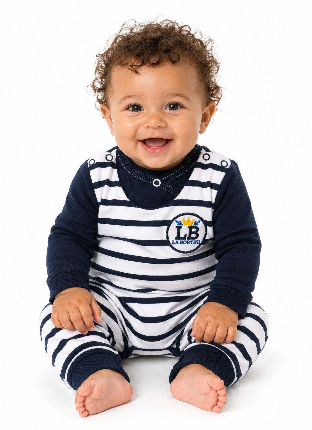 Strampler Baby Strampler und Wickelbody Set für Neugeborene gestreift