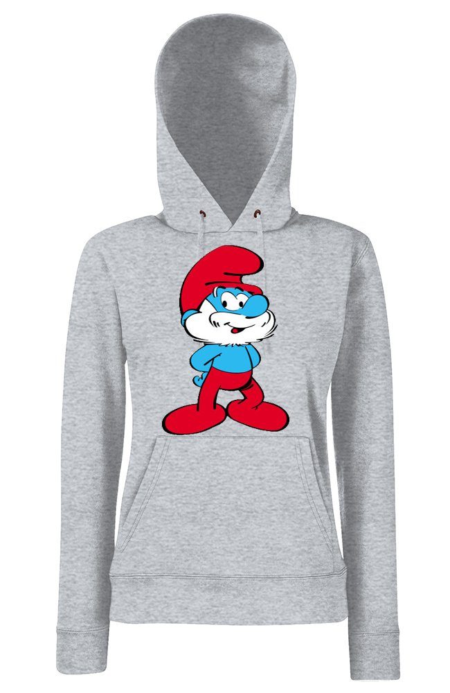 Youth Designz Kapuzenpullover Papa Schlumpf Damen Hoodie Pullover mit modischem Logo Aufdruck