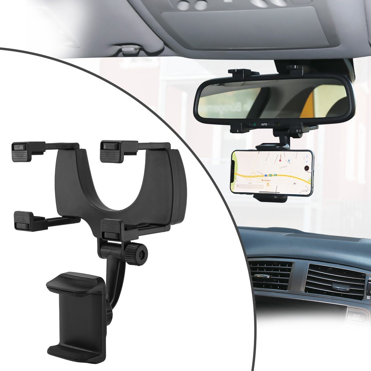 MidGard Universal Smartphone Autohalterung für KFZ-Rückspiegel Smartphone- Halterung