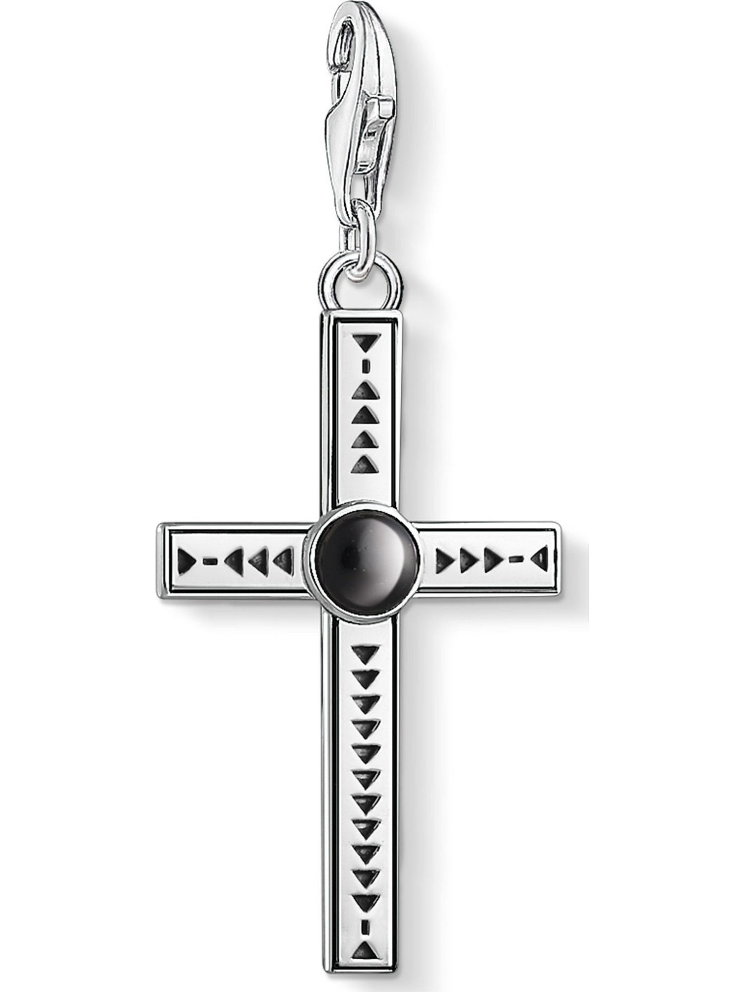 THOMAS SABO Kettenanhänger Thomas Sabo Damen-Charm 925er Onyx Silber