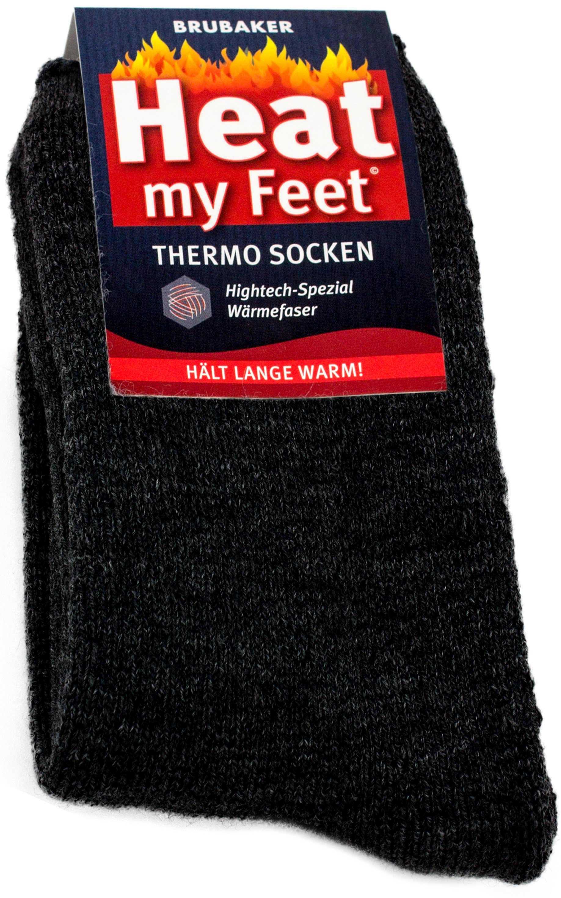 BRUBAKER Thermosocken extra warme Kuschelsocken (Set, 2-Paar, Heat my Feet) Wintersocken für Damen und Herren