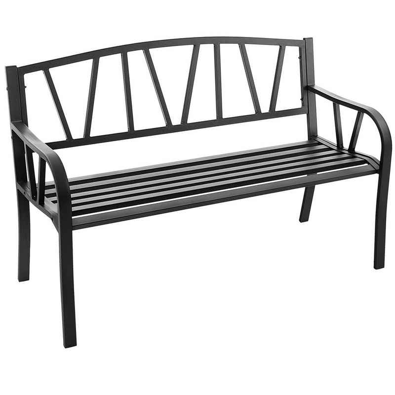 COSTWAY Gartenbank, Metall, 2-Sitzer, bis 300kg, 128 x 57 x 86 cm
