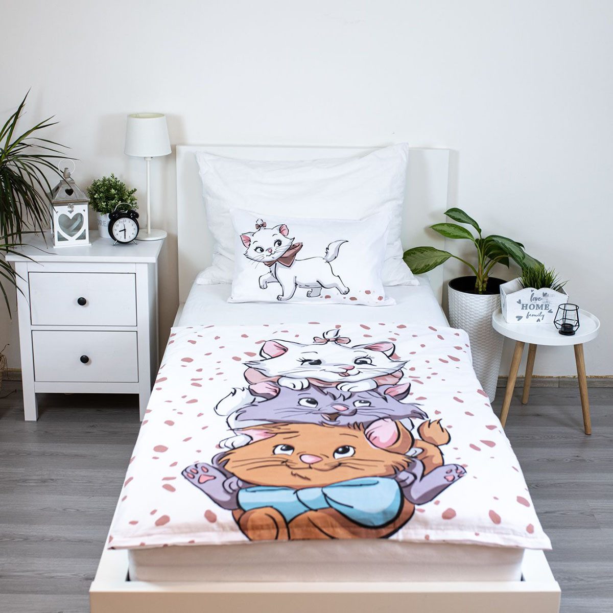 Disney Kinderbettwäsche Disney Aristocats Marie Kinderbettwäsche Katzen 100 x 135 cm, Renforcé, 2 teilig