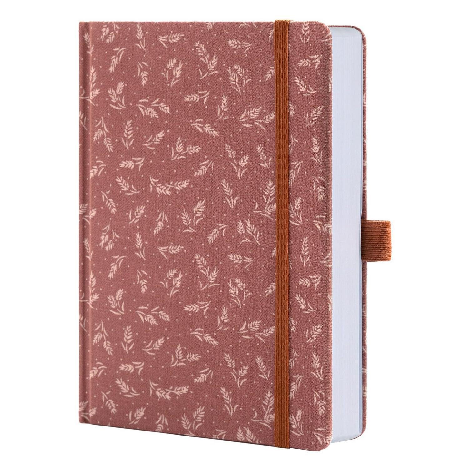 LuxusKollektion Tagebuch Tagebuch A5 College-Liniert 316 Seiten Stoff Blumen
