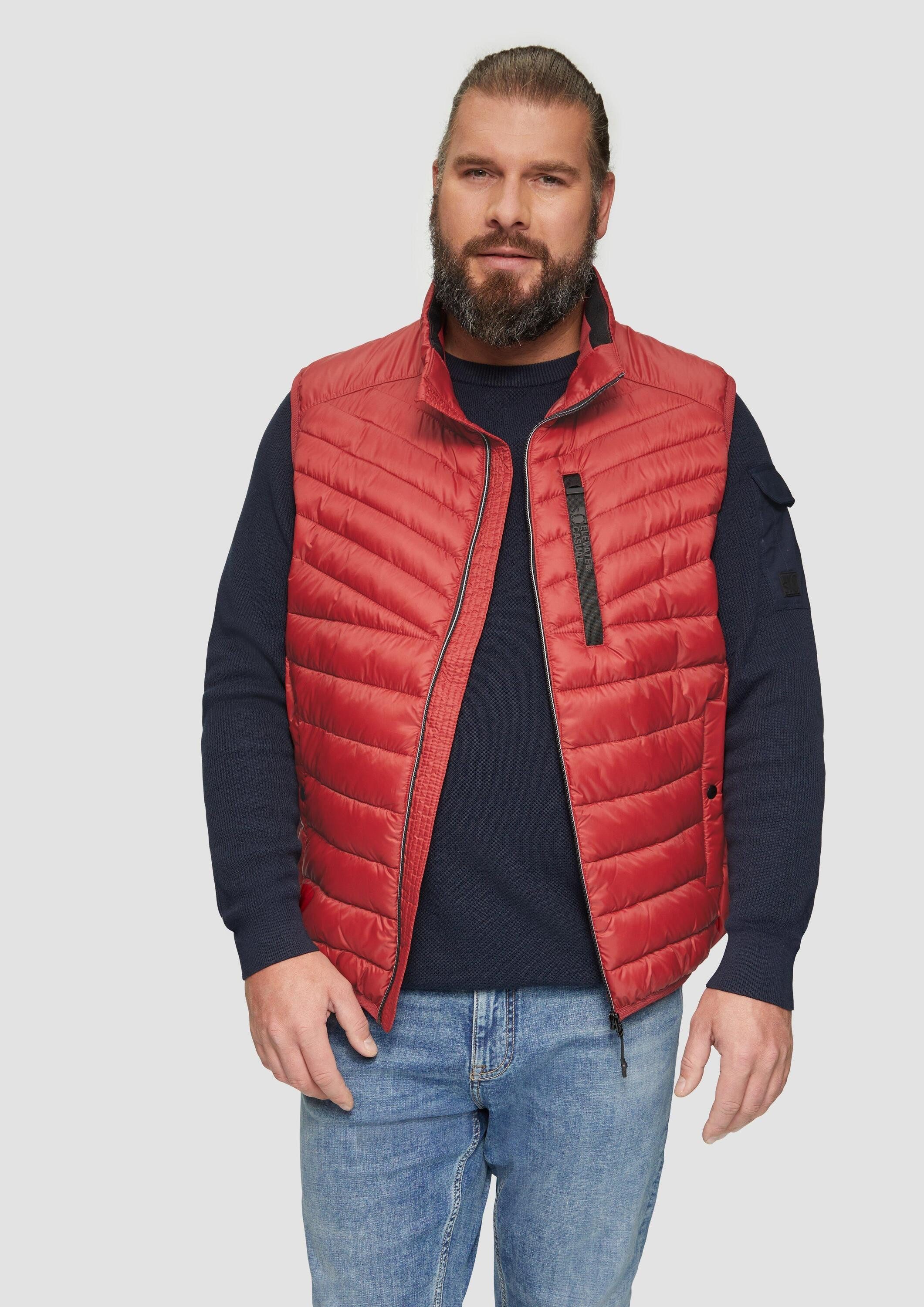 s.Oliver Outdoorjacke Outdoor-Weste Sportive Steppweste mit Kontrastdetails, 360° Circular Vision