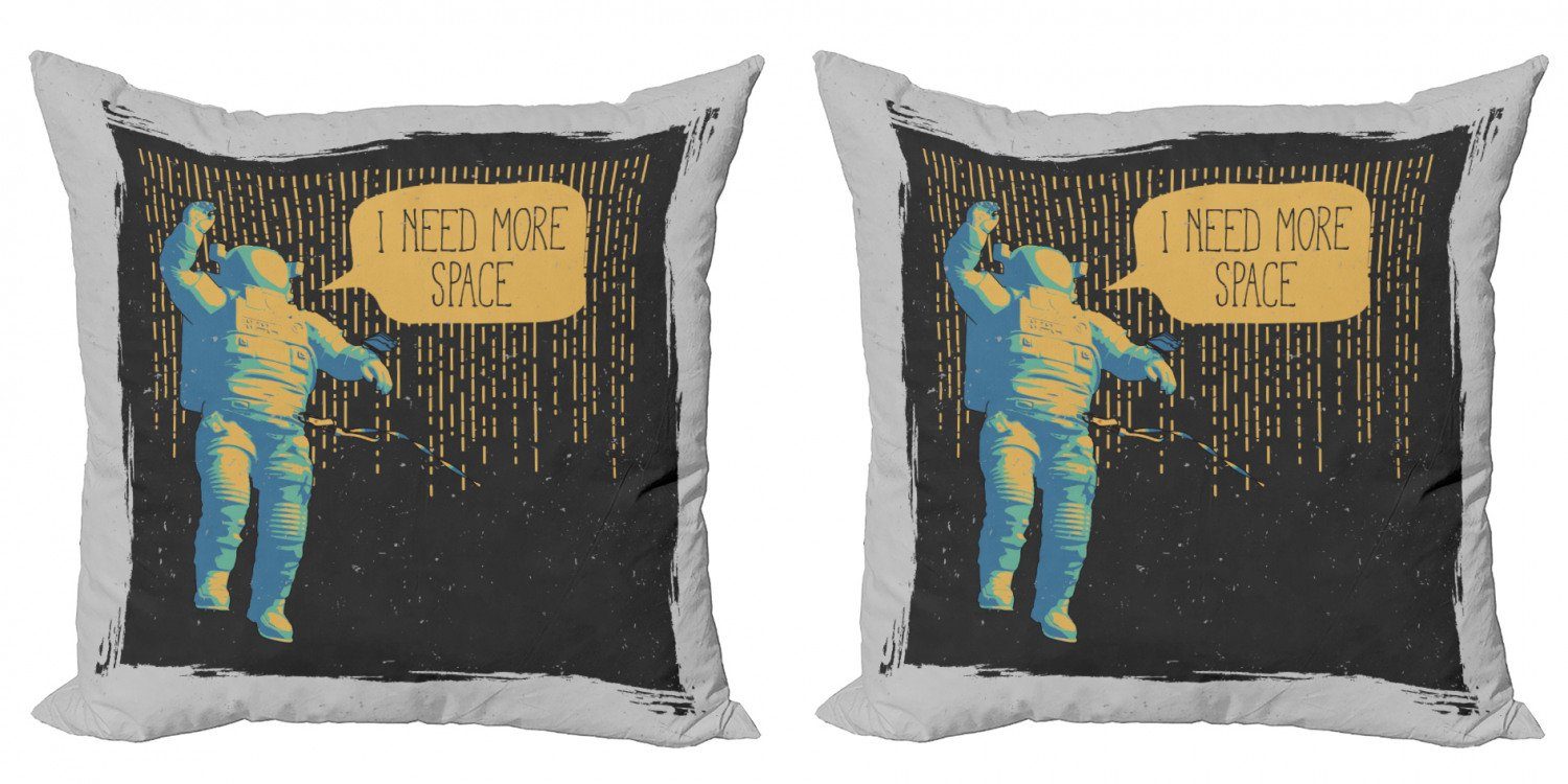 Kissenbezüge Modern Accent Doppelseitiger Digitaldruck, Abakuhaus (2 Stück), Astronaut Ich brauche mehr Platz | Kissenbezüge