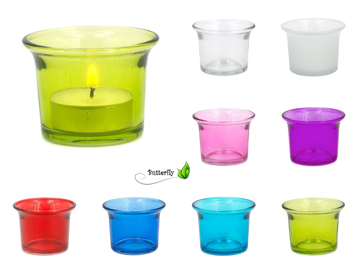 Creativery Teelichthalter, Teelichtgläser geschwungen 63x45 mm, Set 4 Stück günstig online kaufen