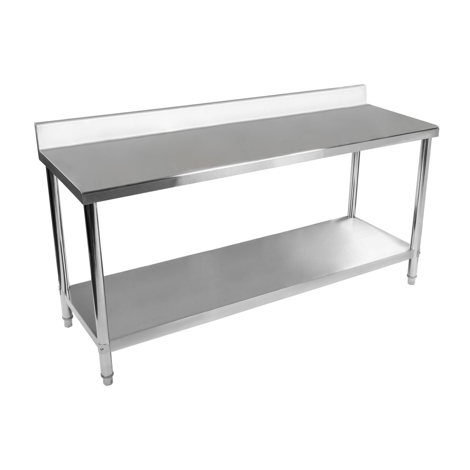 Royal Catering Arbeitstisch 180 x 60 cm Neu Edelstahl Gastro Tisch Edelstahltisch Aufkantung Boden