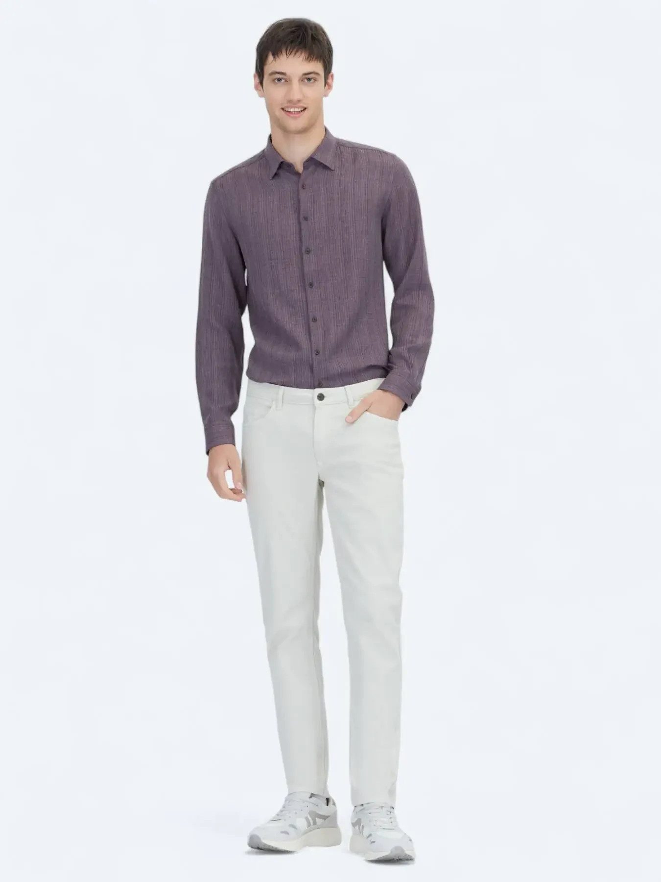 KİP Boyfriend-Jeans Ecru Weben Slim Fit Freizeit Baumwollmischung Hose