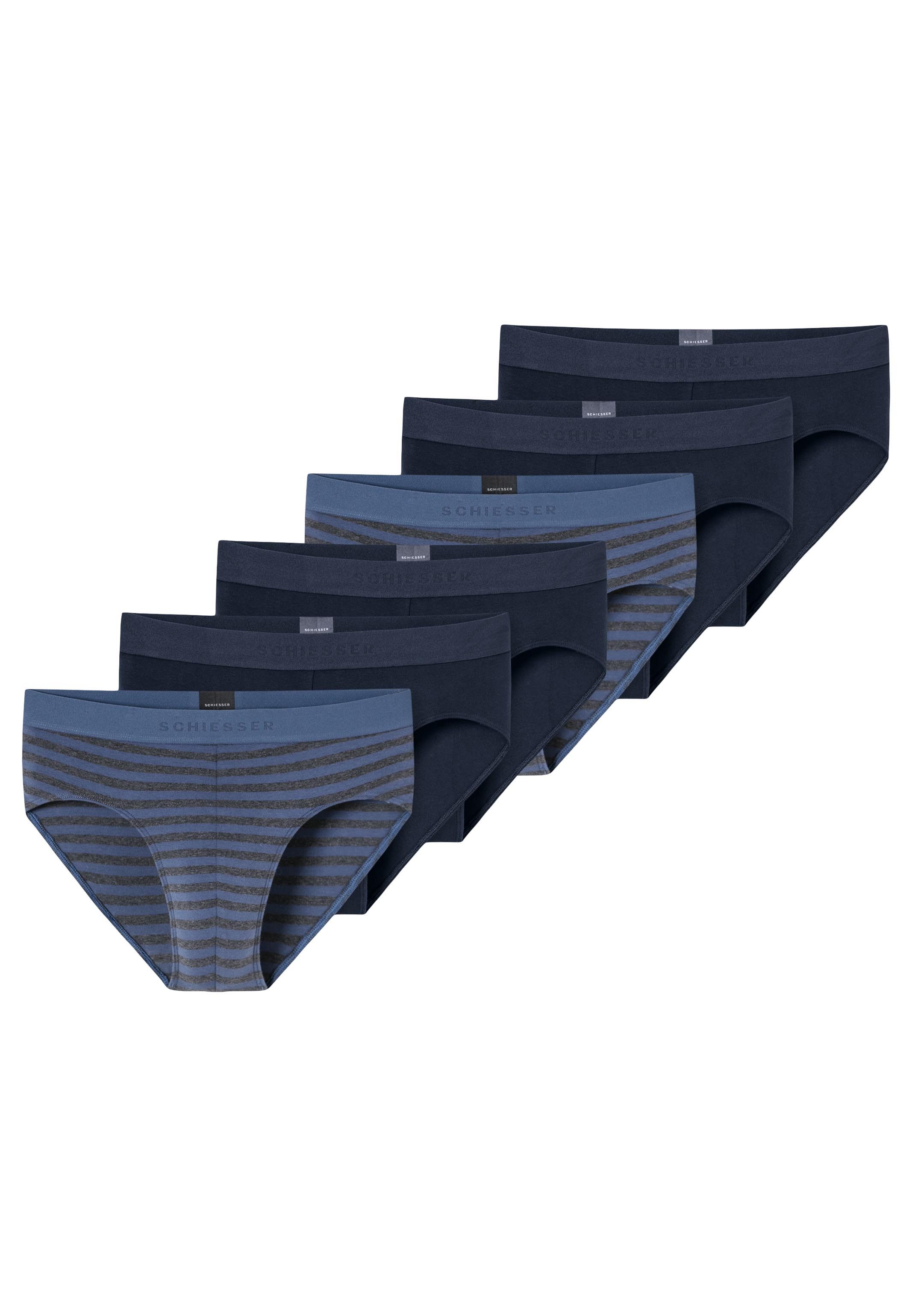 Schiesser Slip 6er Pack 95/5 Cotton (Spar-Set, 6-St) Rio Slip / Unterhose - Baumwolle - ohne Eingriff - Atmungsaktiv
