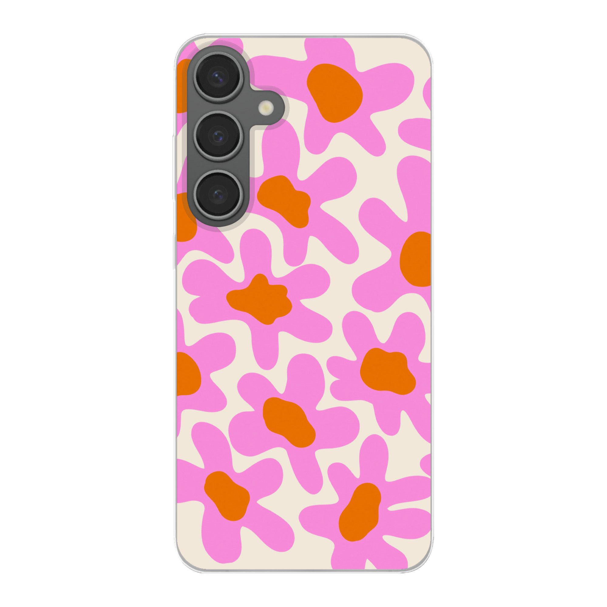Handyhülle für Samsung Galaxy S24 Plus Blume - Rosa - Muster
