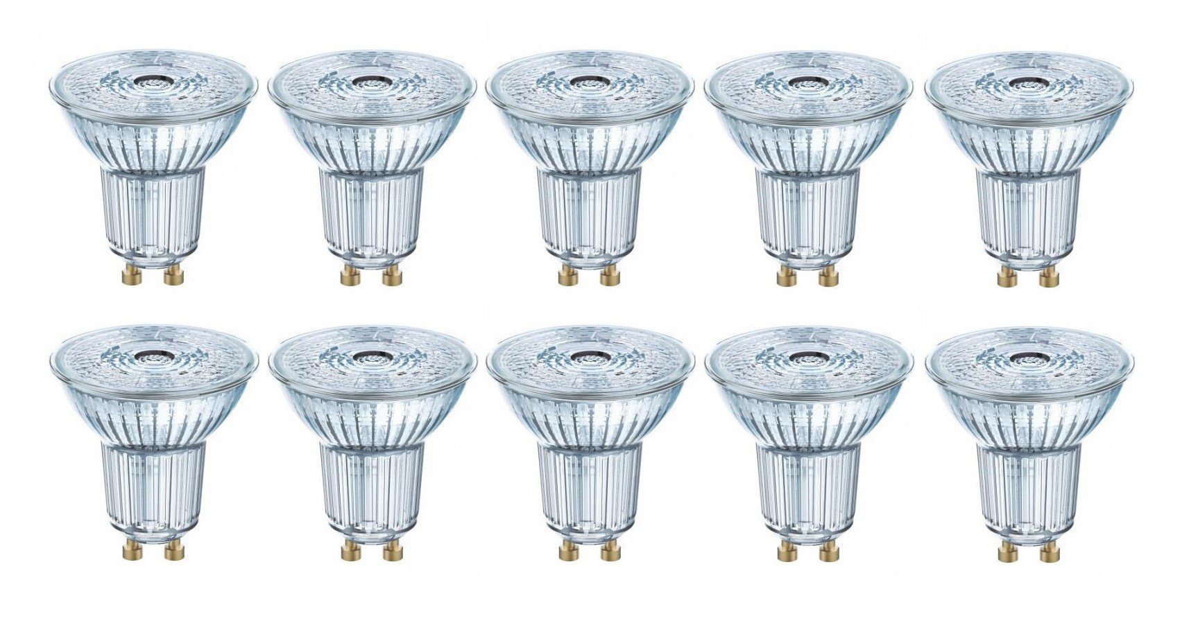 Osram LED-Leuchtmittel 10x Osram LED GU10 PAR16 2,6W=35W Reflektor 36° 230lm Warmweiß 2700K, GU10, Warmweiß