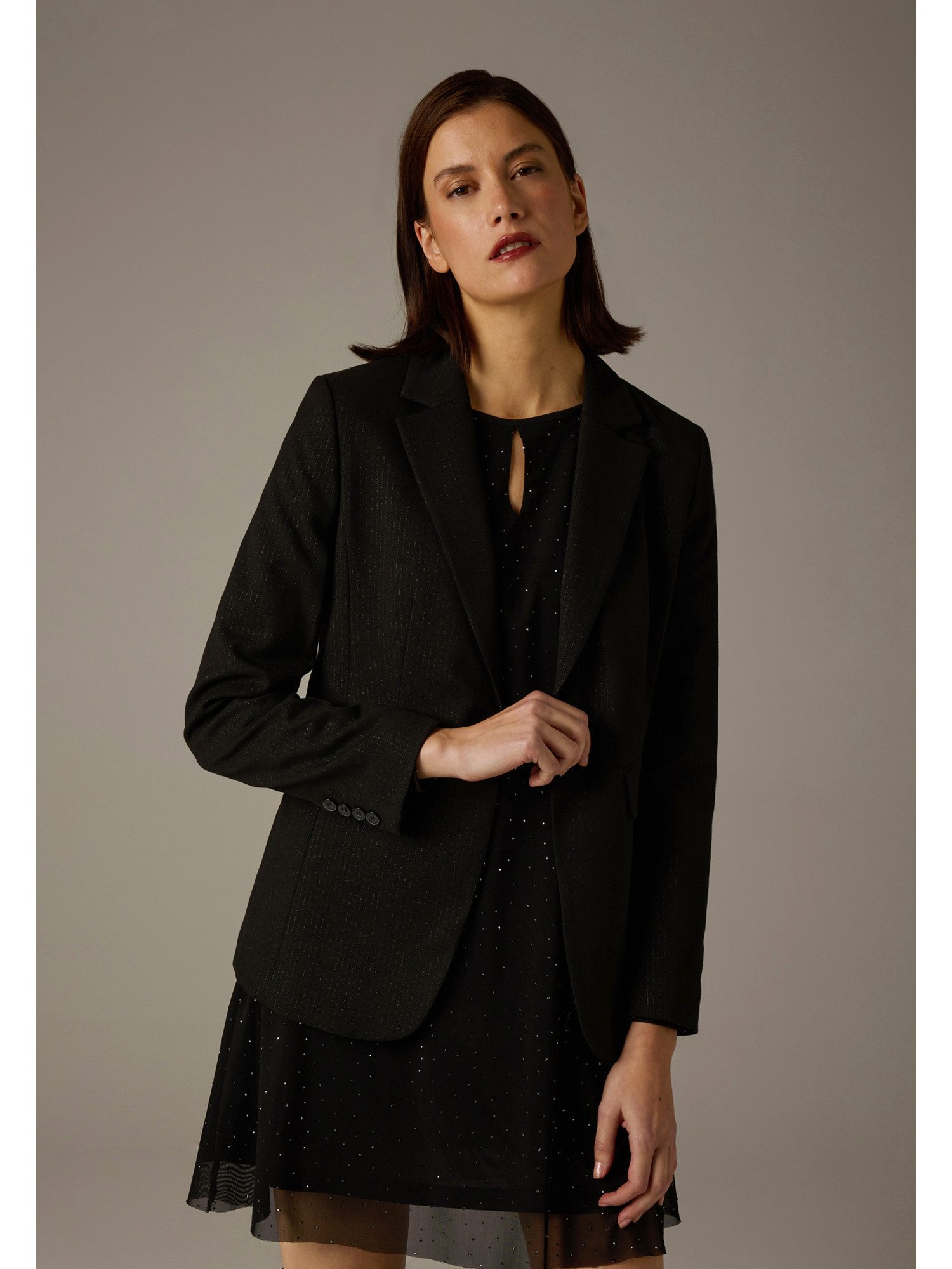 MORE&MORE A-Linien-Kleid glitzerndes Partykleid