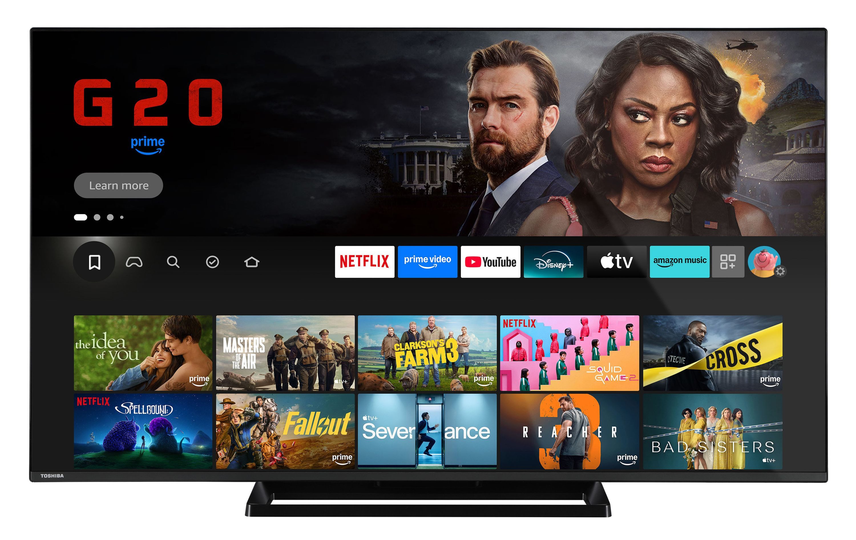 Toshiba 55UF3F63DAR LCD-LED Fernseher (139 cm/55 Zoll, 4K Ultra HD, Fire TV, HDR Dolby Vision, Triple-Tuner, Alexa Built-In, Sound by Onkyo)  ! RABATT: 12%