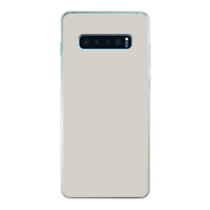 MuchoWow Handyhülle Grau - Hell - Herbst Phone Case Handyhülle Samsung Galaxy S10+ Silikon Schutzhülle