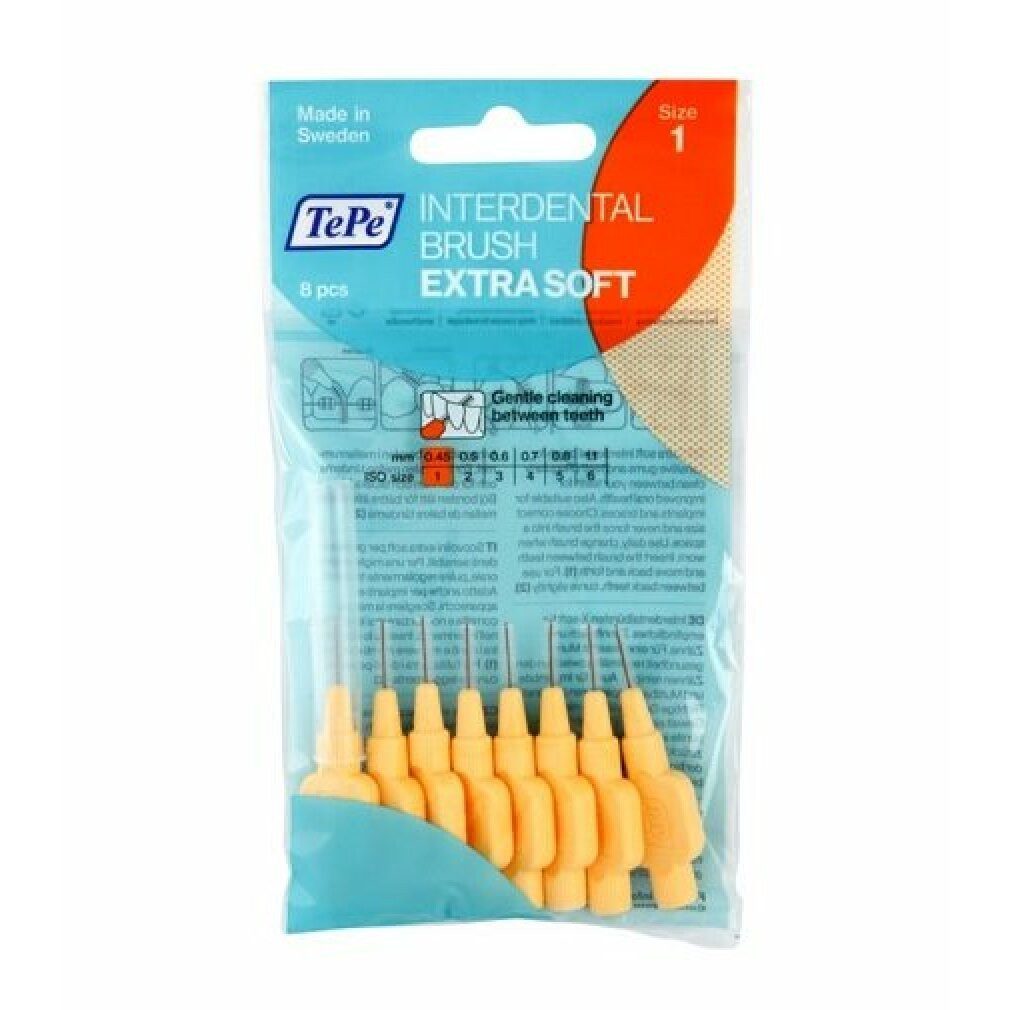 TePe Interdentalbürsten Interdentalbürste Extra Soft Orange ISO Gr. 1