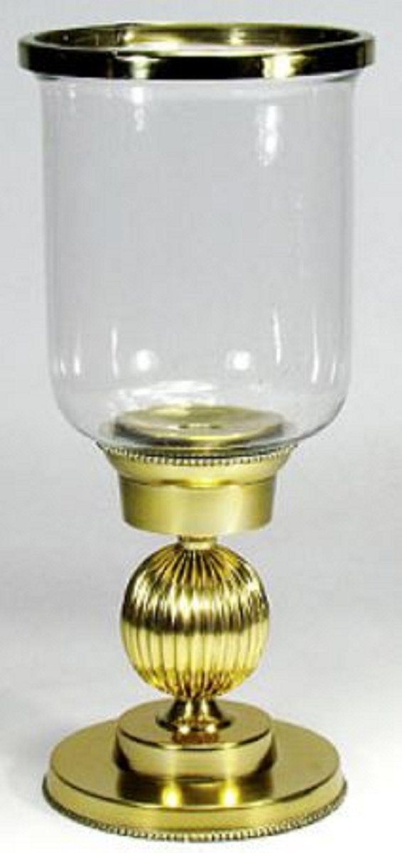 Casa Padrino Kerzenleuchter Art Deco Kerzenleuchter Gold Ø 17 x H. 38 cm - Deko Accessoires