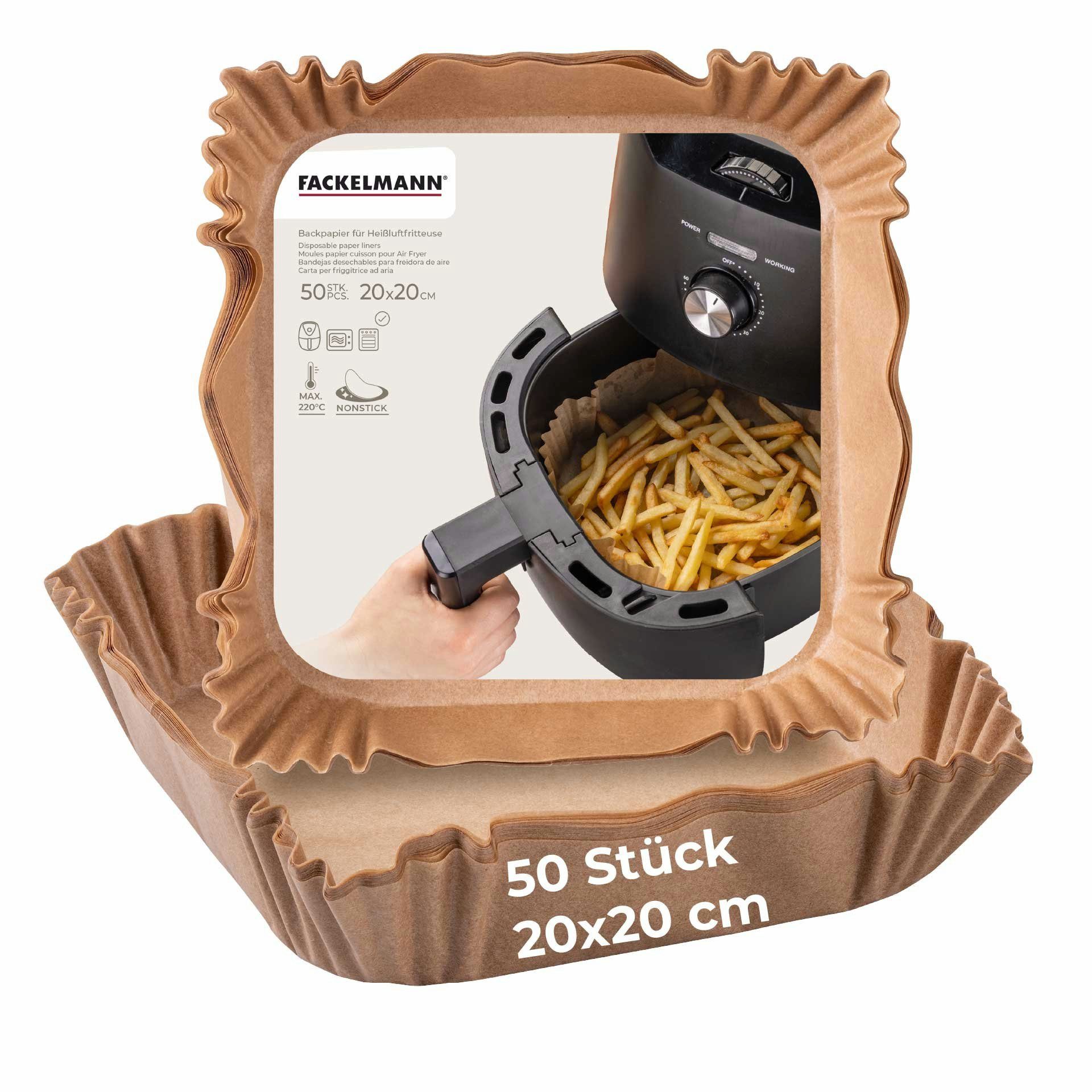 FACKELMANN Backpapier für Heißluftfritteuse, Einweg, öl- & wasserfest