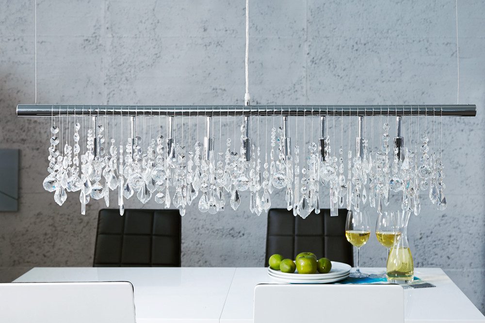 riess-ambiente Hängeleuchte DIAMONDS XL 120cm silber / transparent, ohne Leuchtmittel, Wohnzimmer · Metall · Barock Design · Schlafzimmer – Bild 2 von 5
