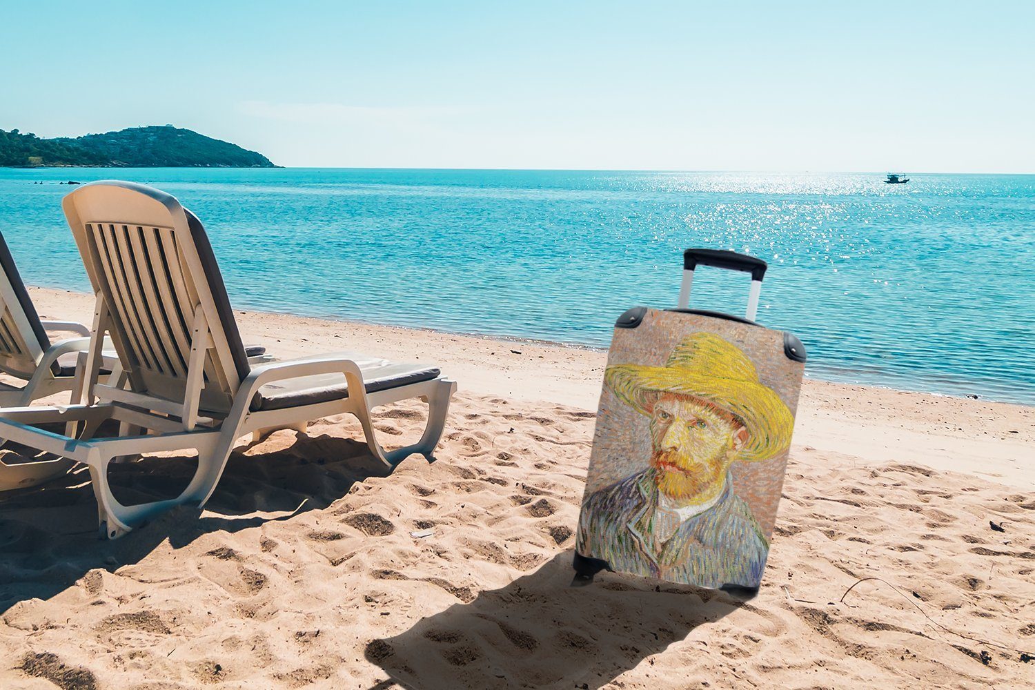 Selbstporträt rollen, Handgepäck MuchoWow Trolley, Reisekoffer Ferien, Reisetasche Vincent mit Gogh, Handgepäckkoffer van 4 - für Rollen,