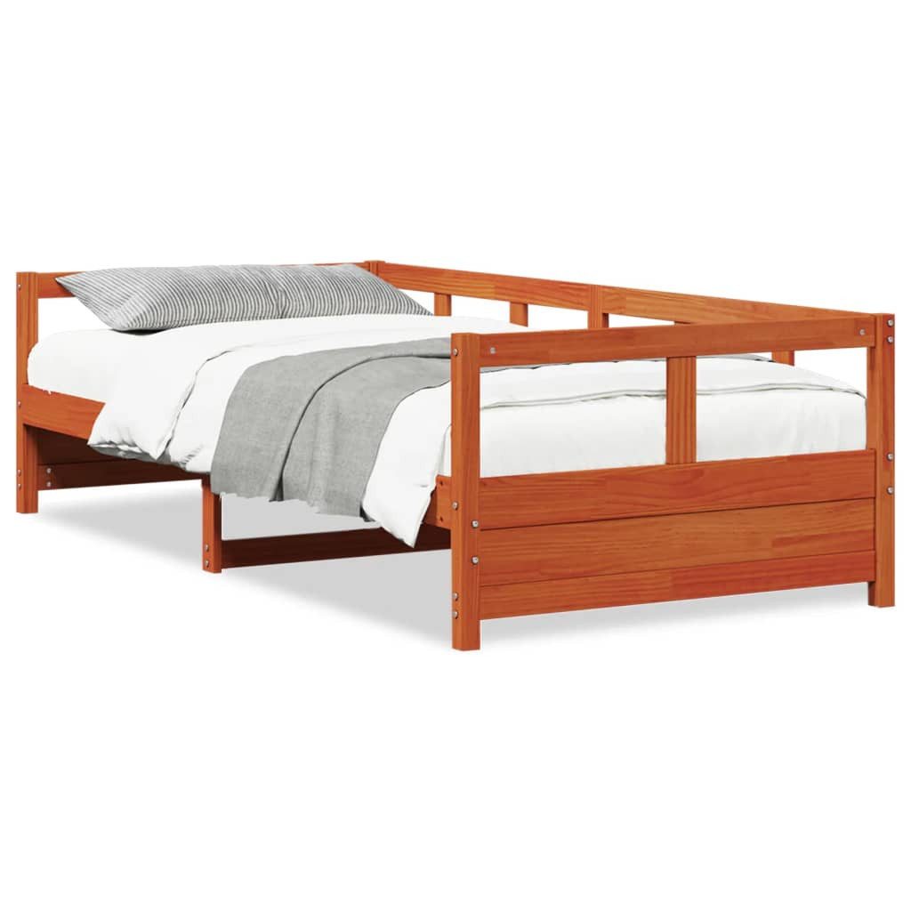 vidaXL Bett, Tagesbett ohne Matratze Wachsbraun 80x200 cm Massivholz Kiefer günstig online kaufen