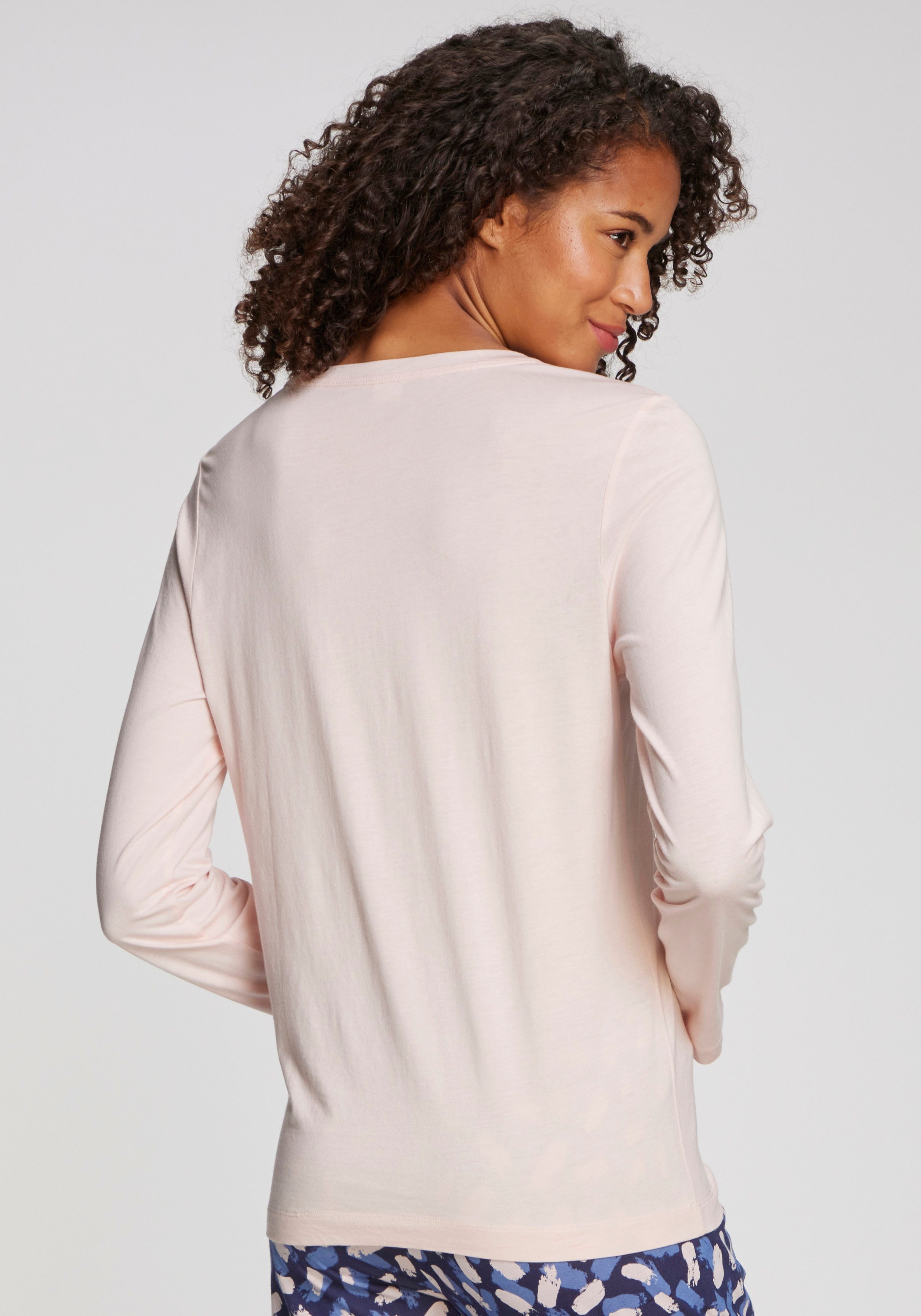 s.Oliver Pyjamaoberteil mit kleinem Frontprint