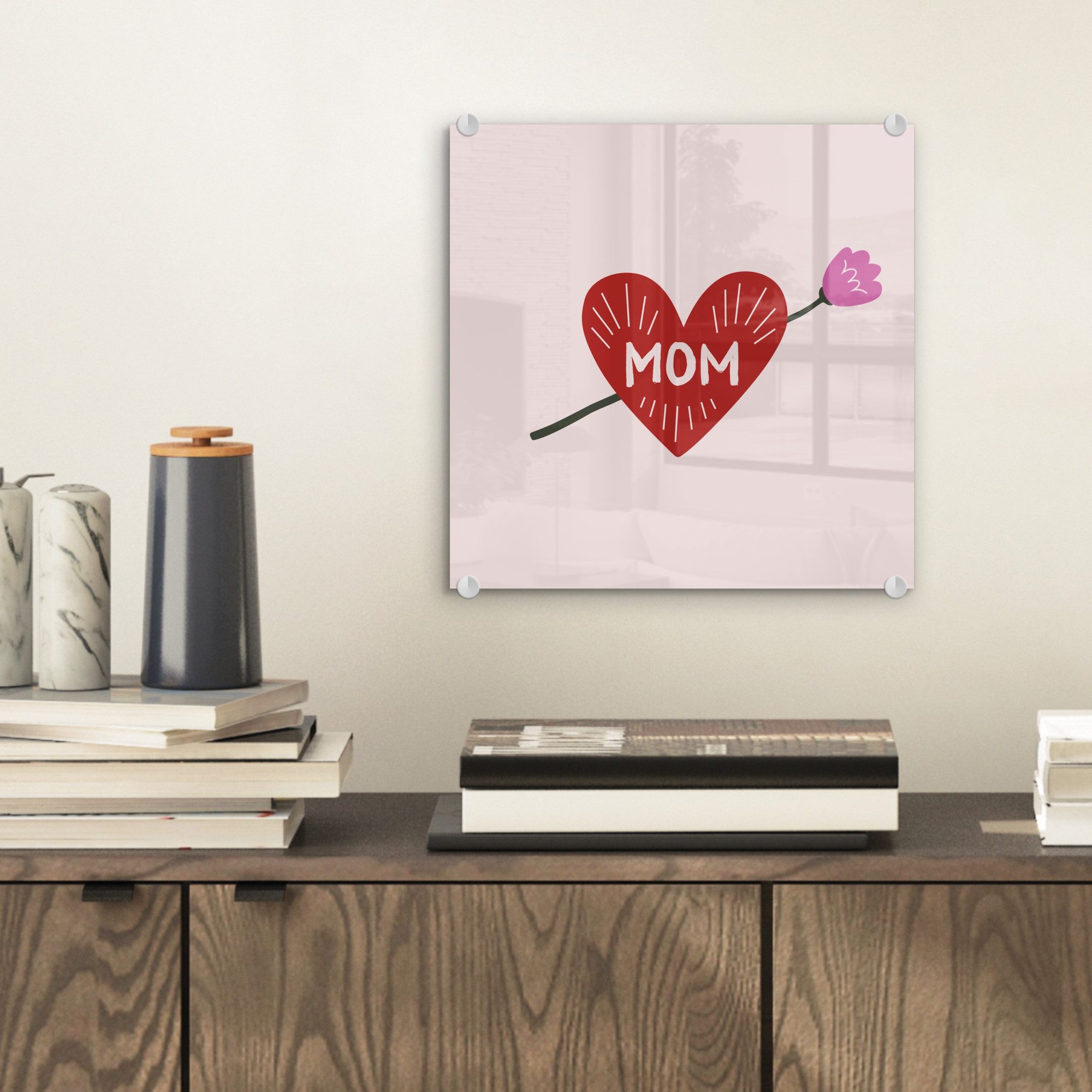 MuchoWow Acrylglasbild Herz - Rot - günstig online kaufen