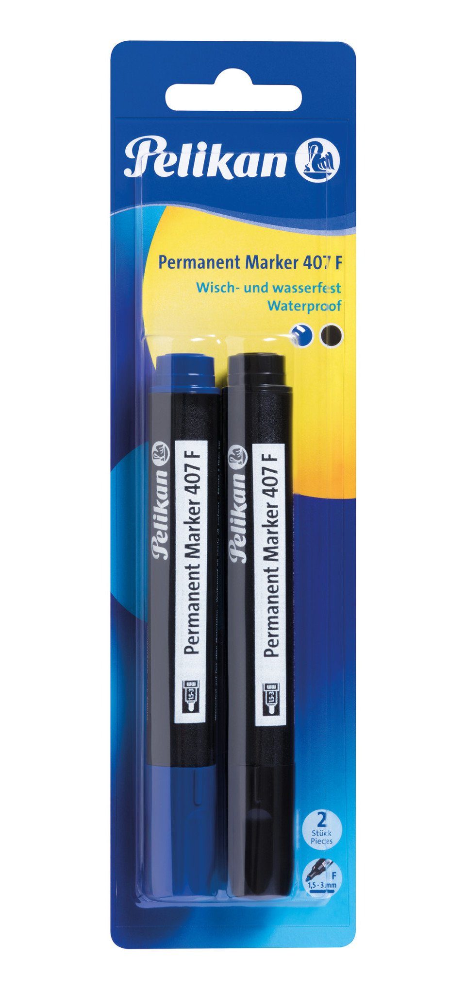 Pelikan Marker Pelikan Permanent Marker Set Blau, Schwarz und 407, 2er