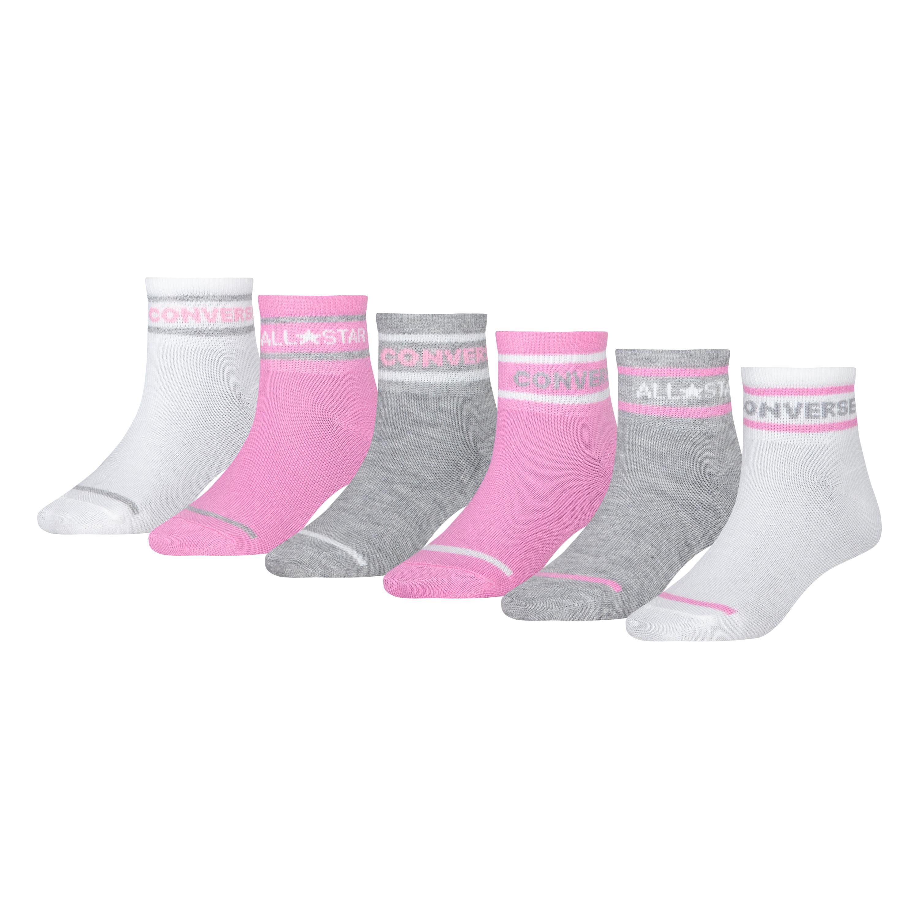 Converse Sportsocken CHN BASIC WORDMARK QTR 6PK (6-Paar) für Kinder und Jugendliche geeignet, mit Elasthan-Anteil