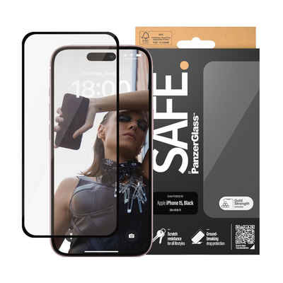 SAFE by PanzerGlass Screen Protector für Apple iPhone 15, Displayschutzglas, Displayschutzfolie, kratzfest, schmutz- und feuchtigkeitsabweisend