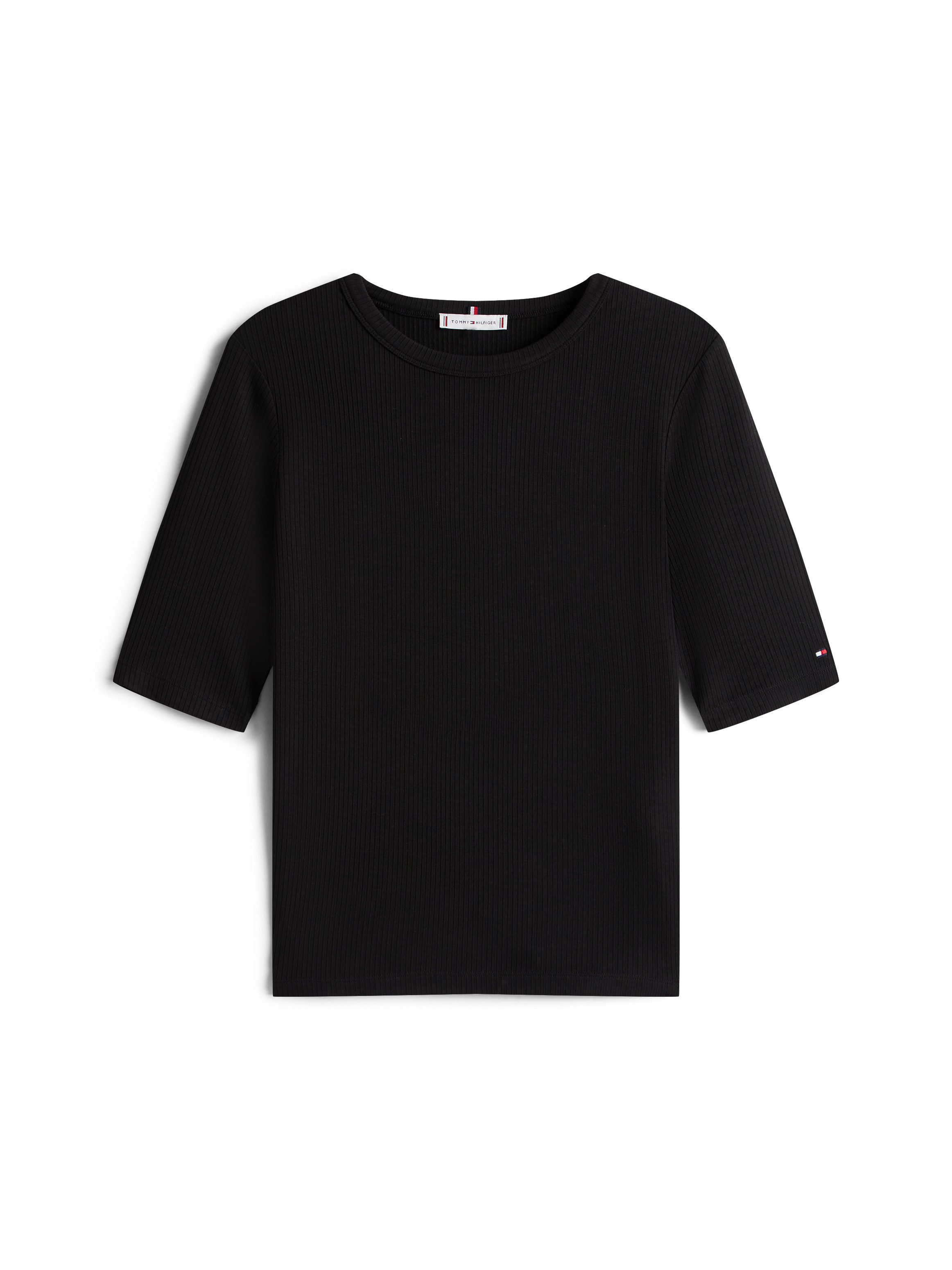 Kurzarmshirt SLIM 5X2 RIB C-NK 1/2 SLV mit Rundhals und Rippstruktur