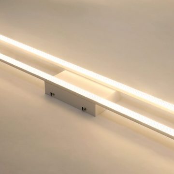 ZMH LED Deckenleuchte 108cm Kristall Rechteckig Modern Dimmbar Deckenlampe 40W, dimmbar, LED fest integriert, warmweiß-kaltweiß, Weiß