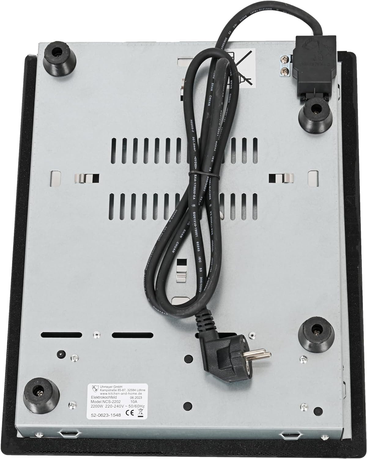 K&H Elektro-Kochfeld K&H 1 Zonen Glaskeramikkochfeld 31cm Doppelbrenner Autark Eingebaut NCS-2202 – Bild 4 von 5