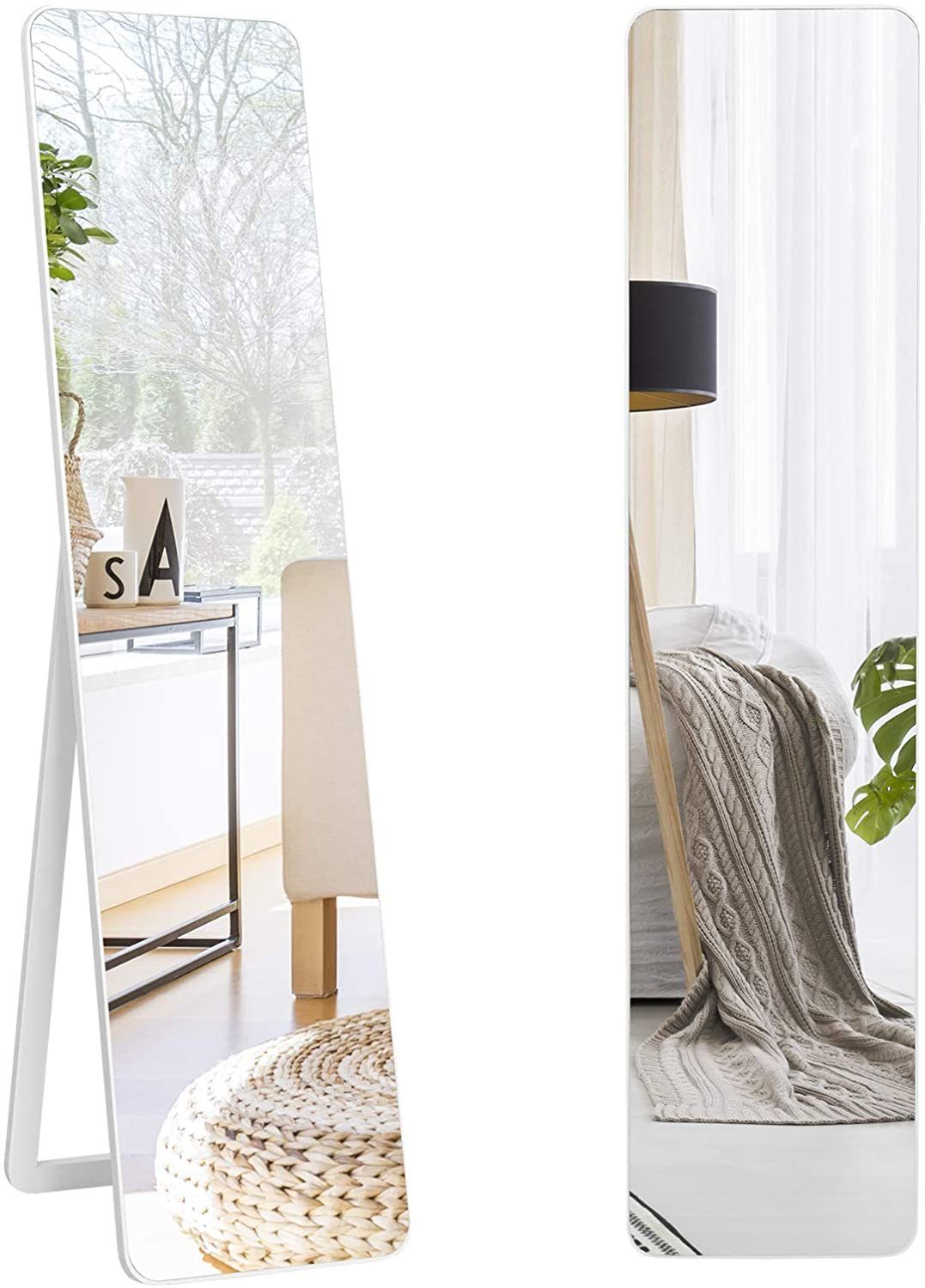 COSTWAY Standspiegel »Ganzkörperspiegel Wandspiegel Ankleidespiegel  Garderobenspiegel«, mit Holzrahmen online kaufen | OTTO