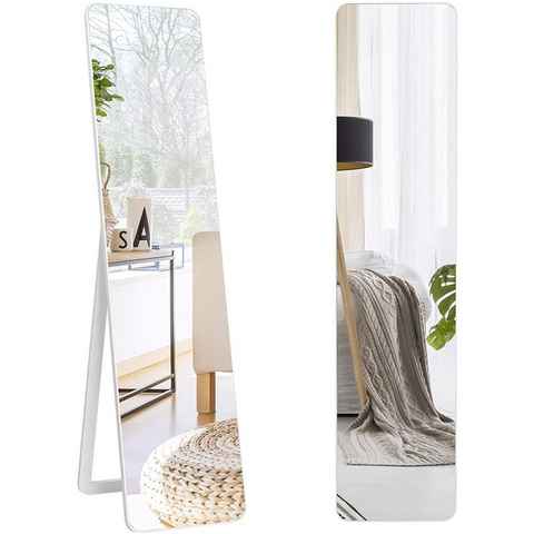 COSTWAY Standspiegel, Ganzkörperspiegel stehend/ Wandmontage, 160 x 37cm