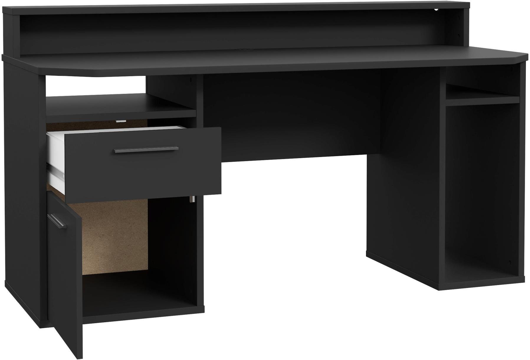 LED viel Gaming Forte Gamingtisch Monitor-Aufsatz mit Tisch durch Möbel Platz TEZAUR 3B und