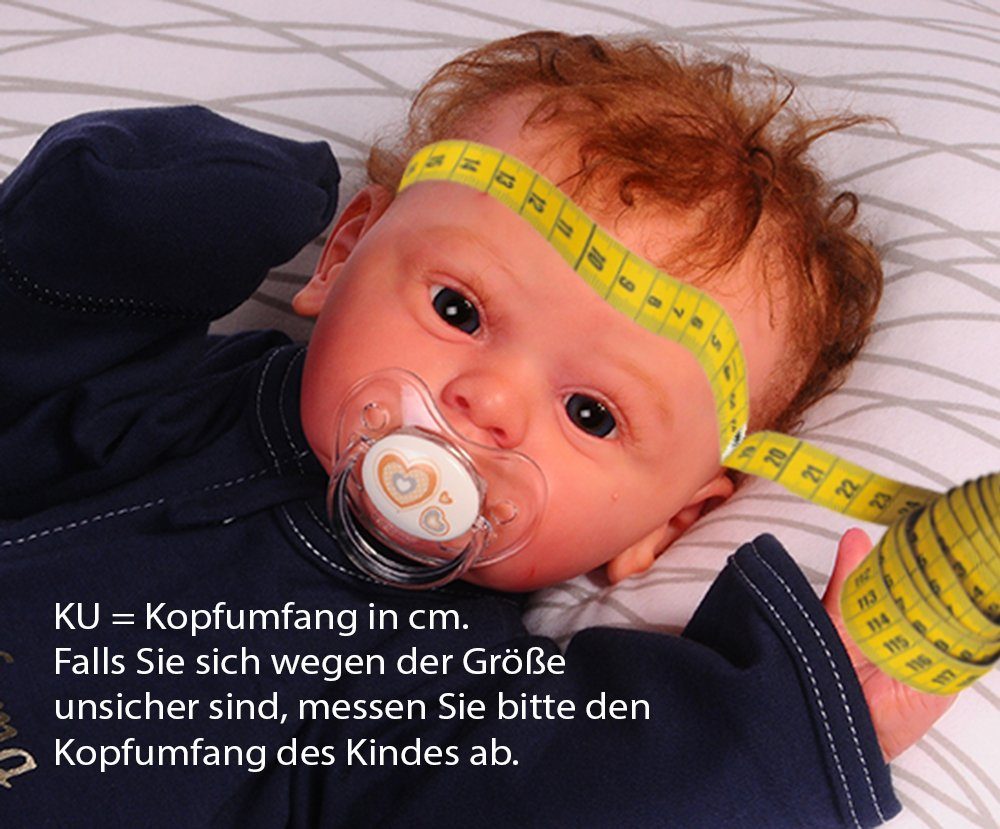 La Bortini Mütze & Schal Mütze mit Schleife Baby Haube in Weiß weiß mit Schleife festlich Taufe elastisch weiße 36 38 40 42 44 46 48
