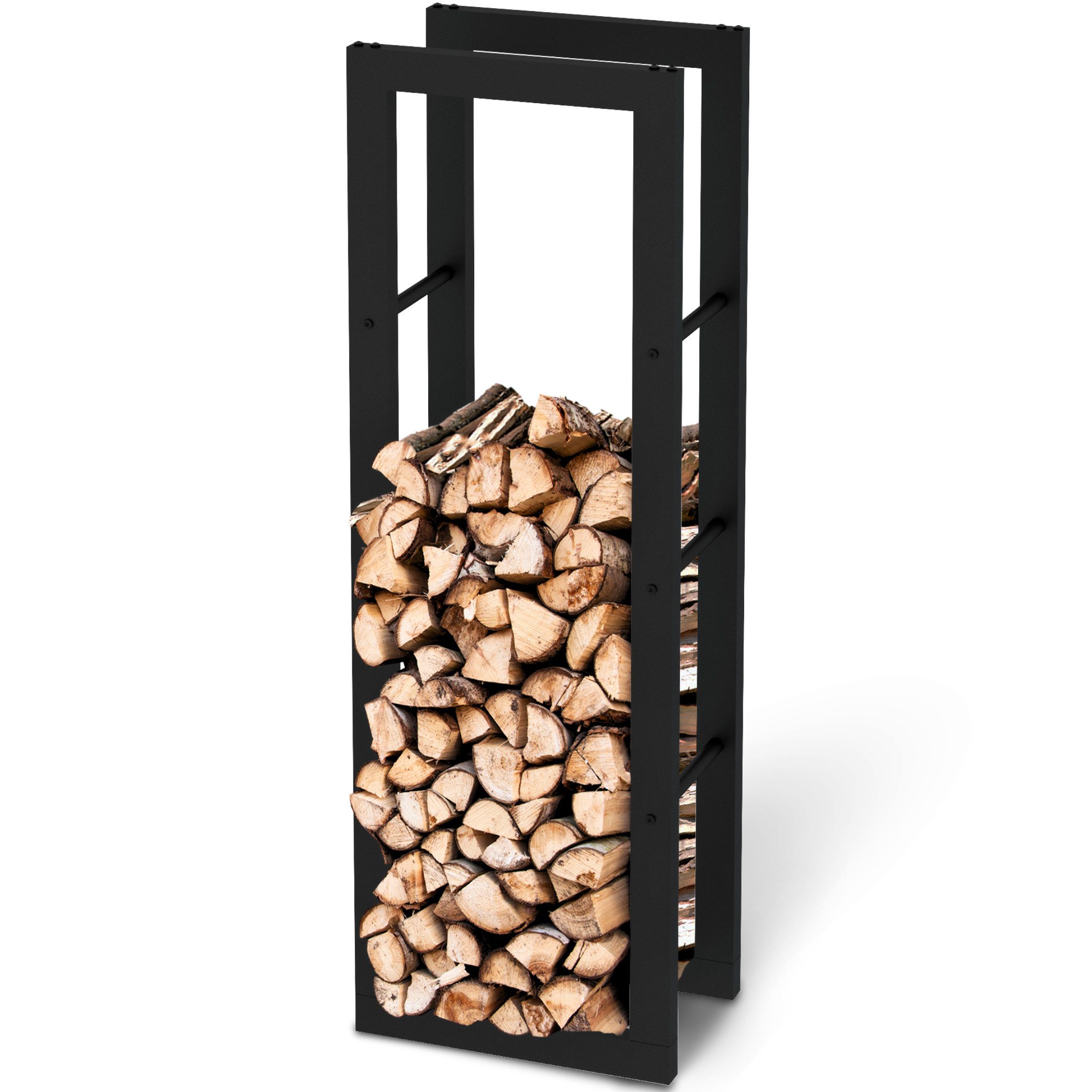 holz4home® Kaminholzregal Metall Schwarz I Brennholzregal Holzlager Design günstig online kaufen