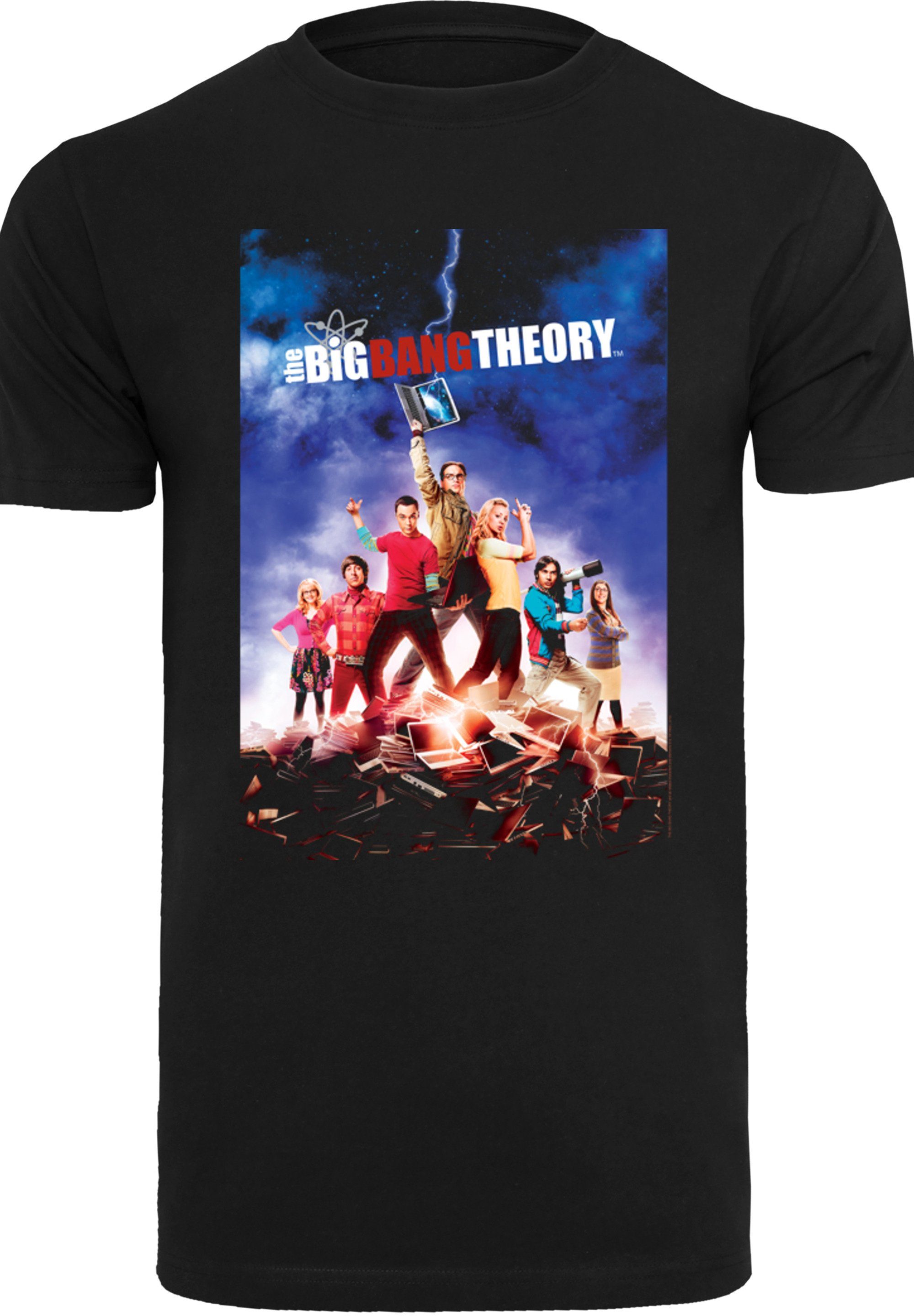 Bang Character TV T-Shirt Herren,Premium F4NT4STIC Theory Serie Poster Big Merch,Regular-Fit,Basic,Bedruckt