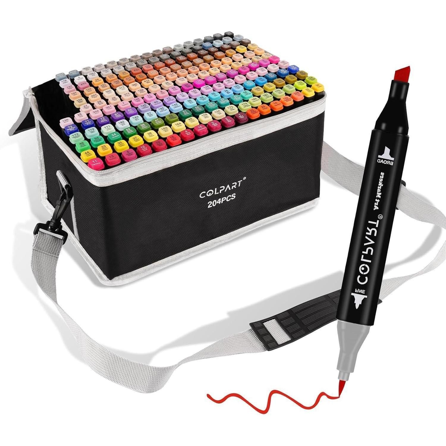 LuxusKollektion Marker Alkoholmarker Set 204 Farben doppelseitig Soft Tip 204Farben