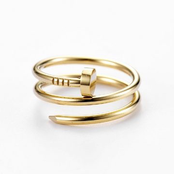Eyecatcher Fingerring Nagel Ring Gold oder Rosé Handwerker Ring, Nagel Ring, Handwerker Schmuck