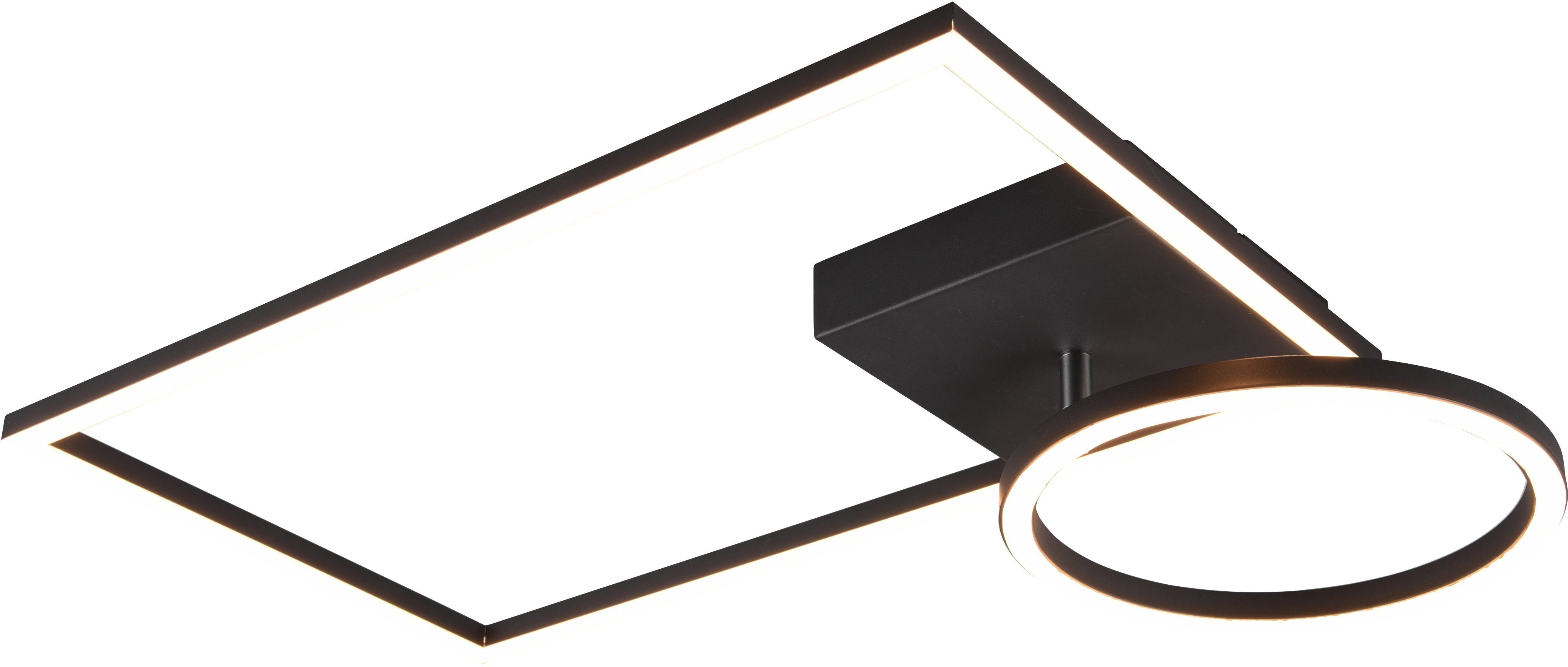 TRIO Leuchten LED Deckenleuchte VERSO, mehrere Lm, Helligkeitsstufen, integriert, Ring schwenkbar, dimmbar, Wandschalter LED cm über 30x50 3000 Warmweiß, 3000K, fest