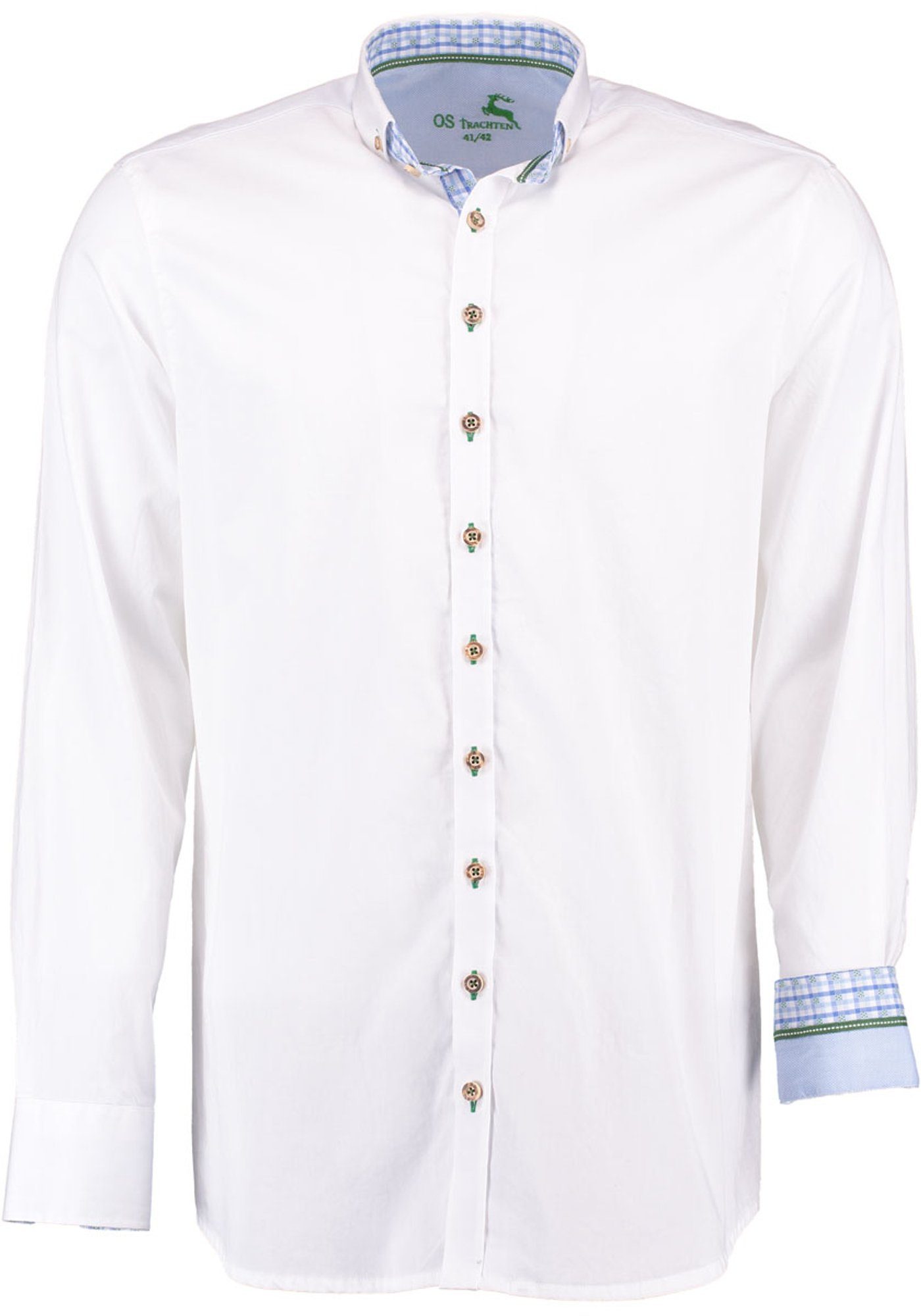OS-Trachten Trachtenhemd »Depayo« Langarmhemd mit Kontraststoffverarbeitung  und Button-Down-Kragen