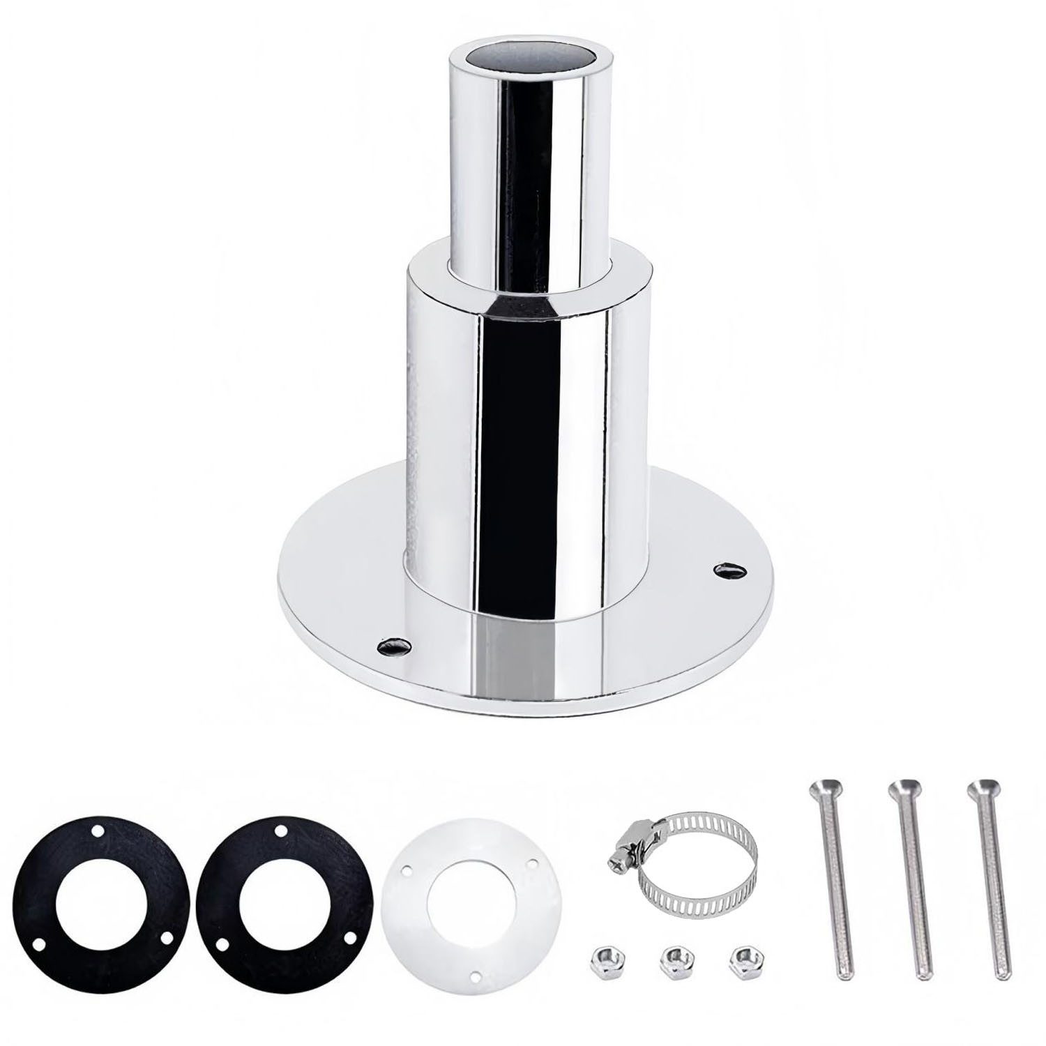 JOYOLEDER Auspuff-Flexrohr Durch Rumpf Auspuff Hautanpassung Edelstahl Standheizung Auspuffrohr, (für 24mm Abgasschlauch Schiffsauspuff Rohrauspuff Dieselheizung Zubehör), Standheizung Auspuff für LKW Boot Auto