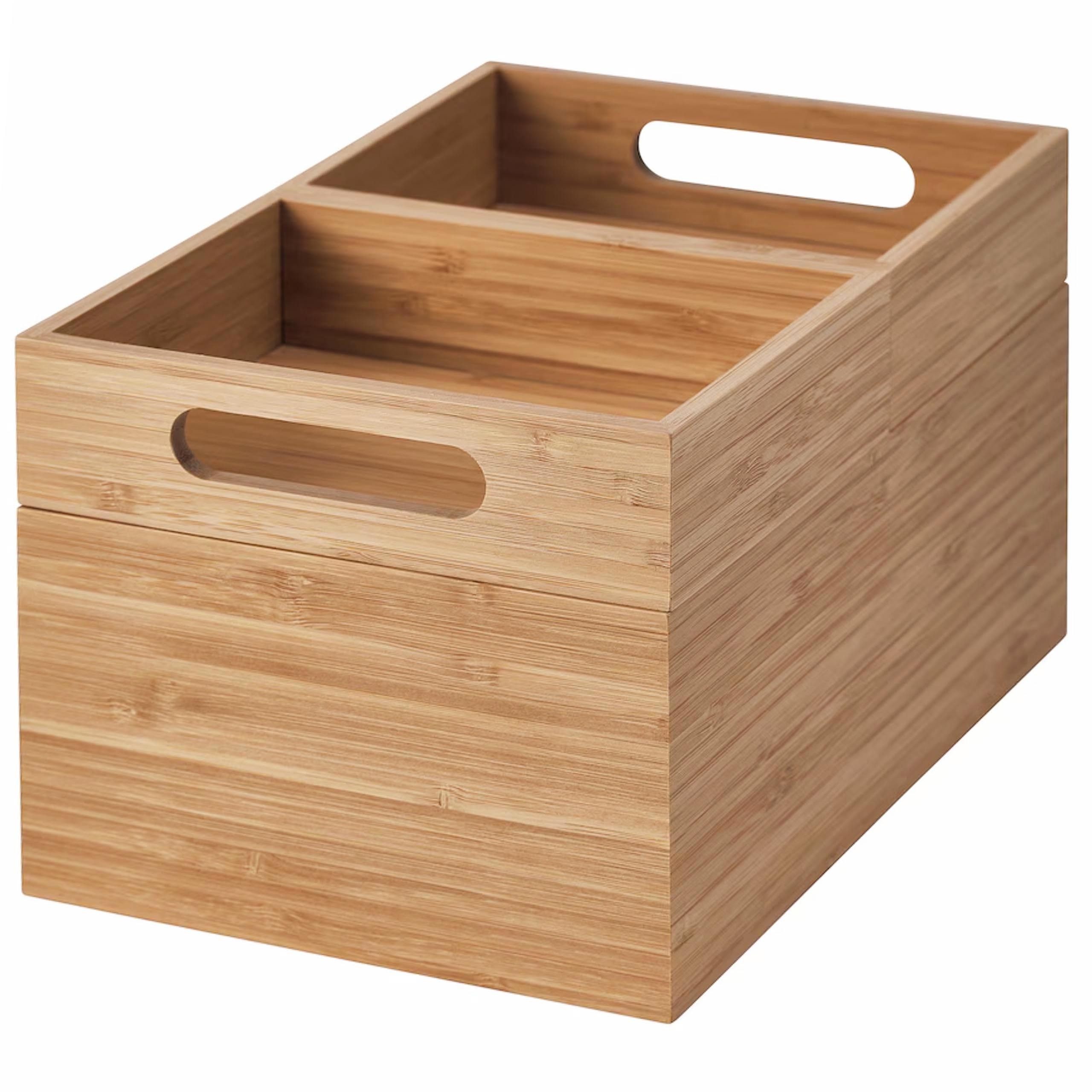 IKEA Allzweckkiste DRAGAN Bambusbox,Aufbewahrungsbox mit Griffen, 23x17x14 cm IKEA