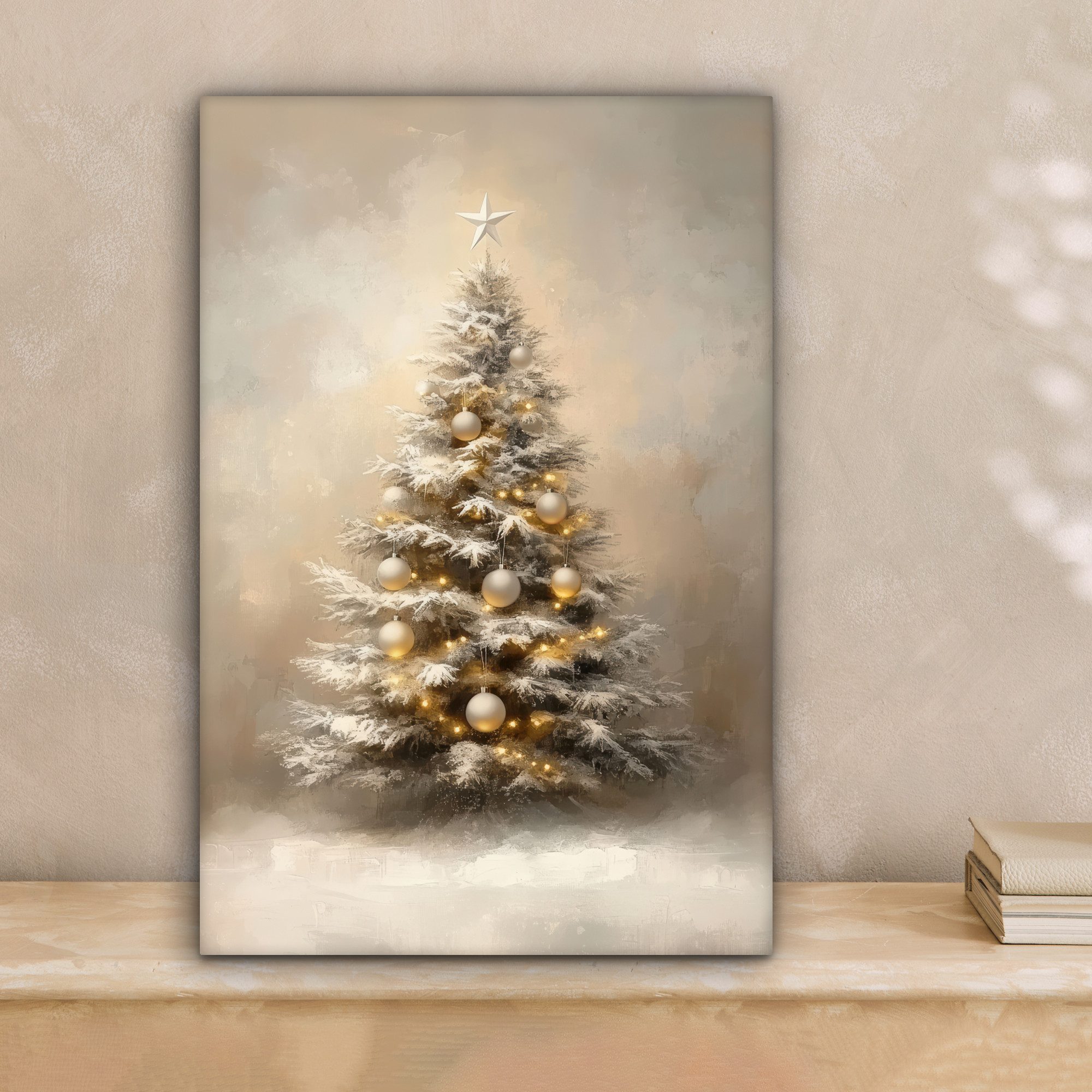 OneMillionCanvasses® Leinwandbild Weihnachten - Weihnachtsbaum - Schnee - K günstig online kaufen