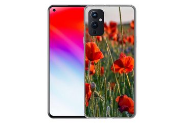 MuchoWow Handyhülle Blumen - Mohnblumen - Natur - Rot, Phone Case, Handyhülle OnePlus 9, Silikon, Schutzhülle