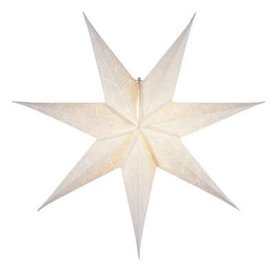 STAR TRADING LED Stern »Papierstern Decorus Weihnachtsstern Leuchtstern hängend 7-zackig D: 63cm weiß«