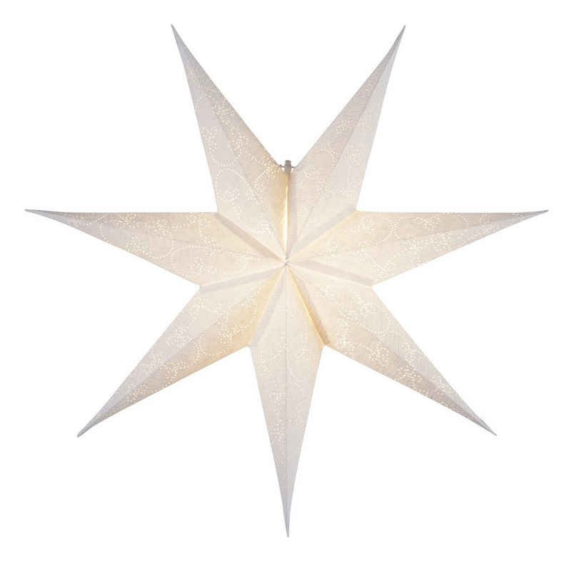 STAR TRADING LED Stern Papierstern Decorus Weihnachtsstern Leuchtstern hängend D: 63cm weiß